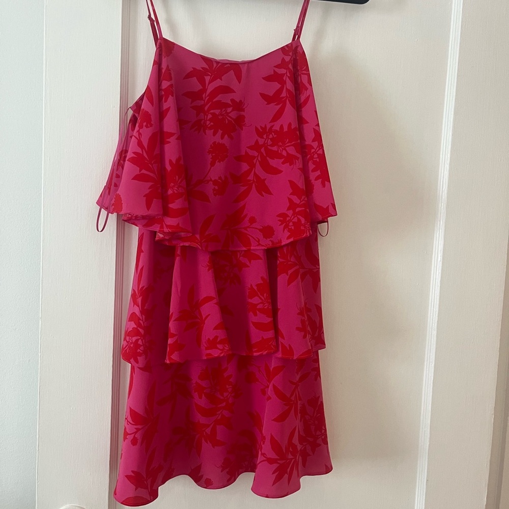 Sam Edelman Hot Pink Floral Tiered Sundress